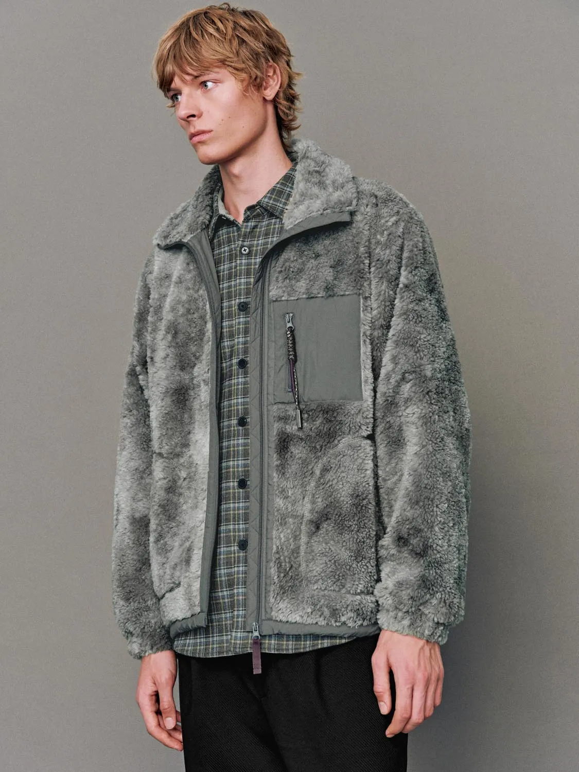 Funnel Neck Sherpa Fleece Jackets sold by Urban Revivo product image thumbnail 2