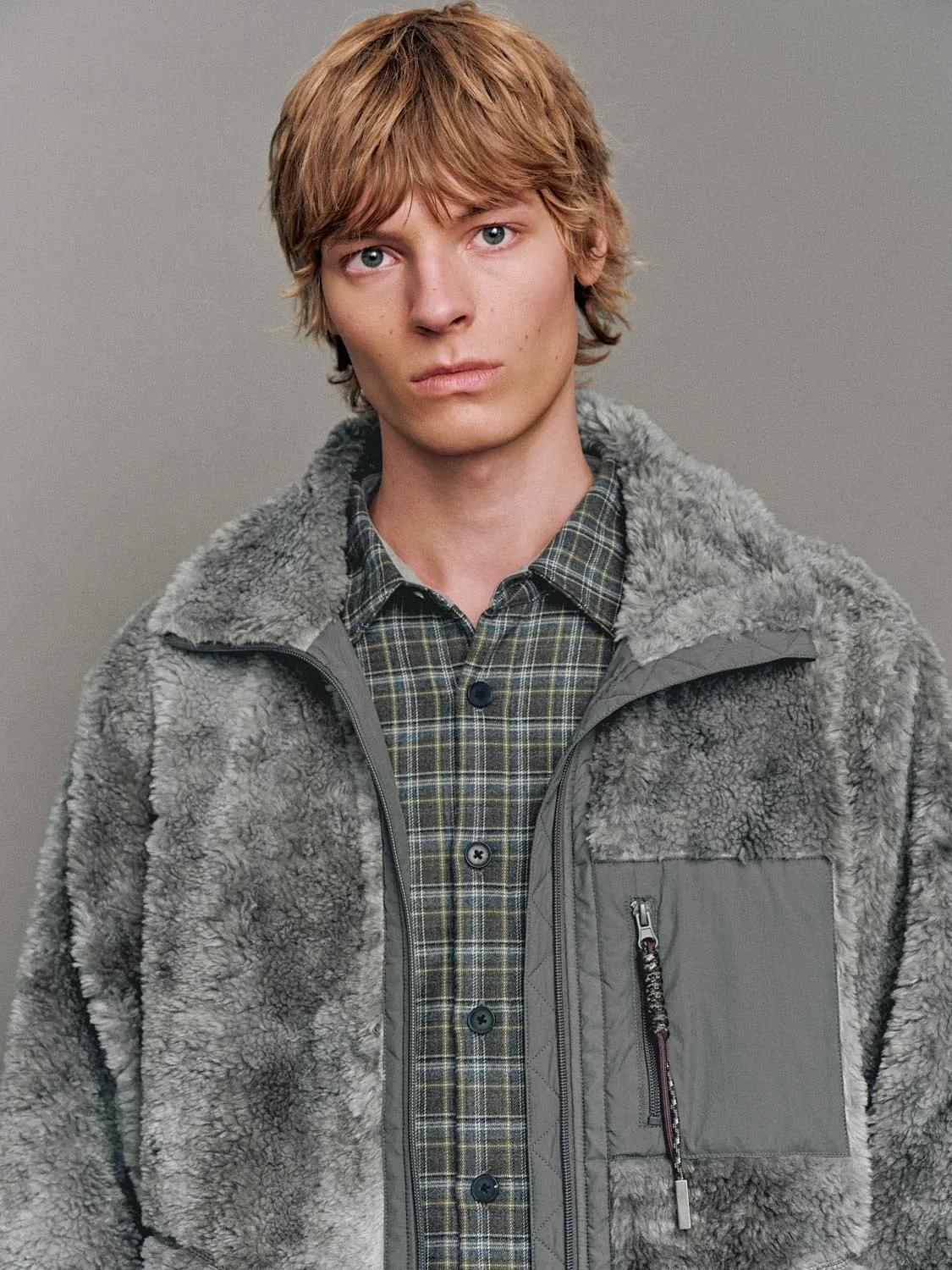 Funnel Neck Sherpa Fleece Jackets sold by Urban Revivo product image thumbnail 3