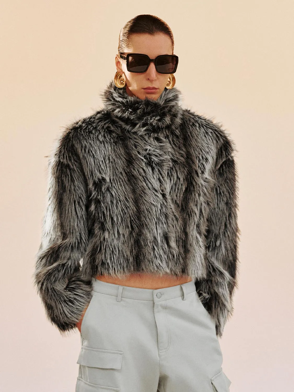 Collared Faux Fur Coats sold by Urban Revivo product image thumbnail 4
