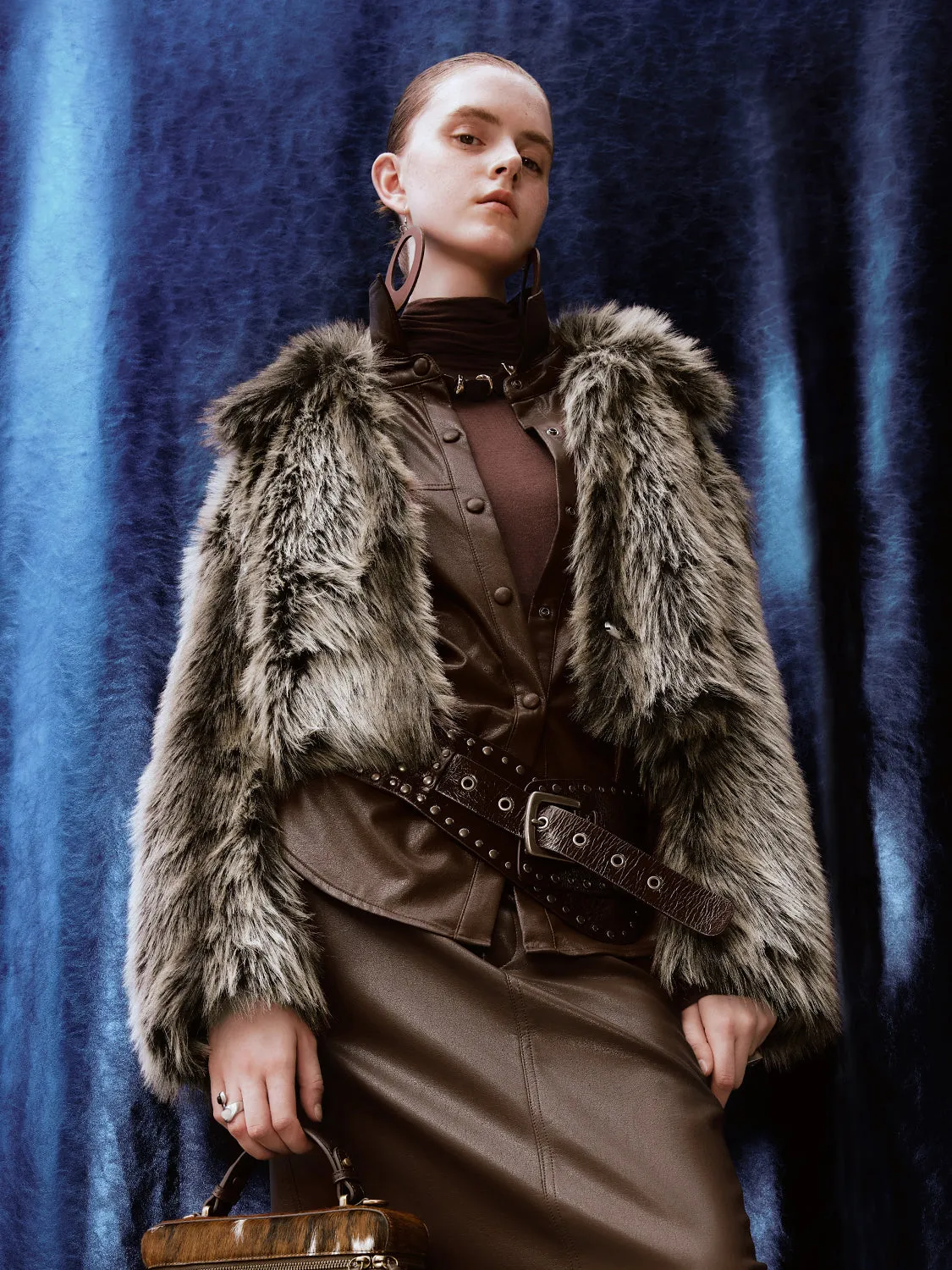 Collared Faux Fur Coats sold by Urban Revivo