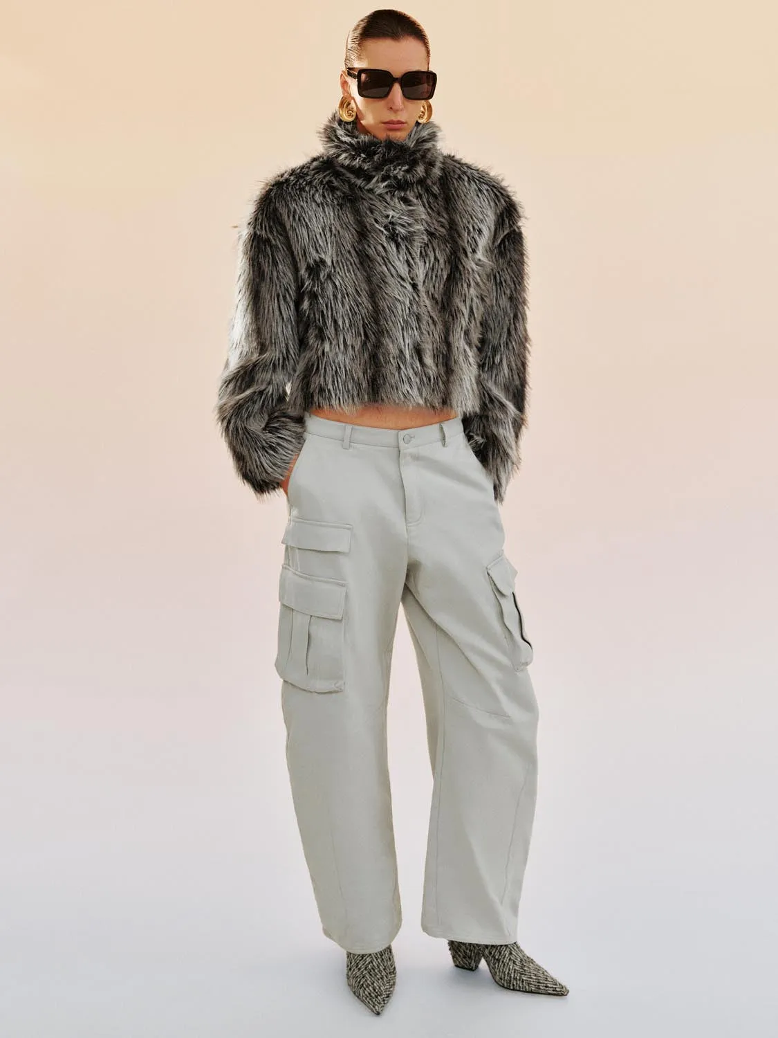 Collared Faux Fur Coats sold by Urban Revivo product image thumbnail 5
