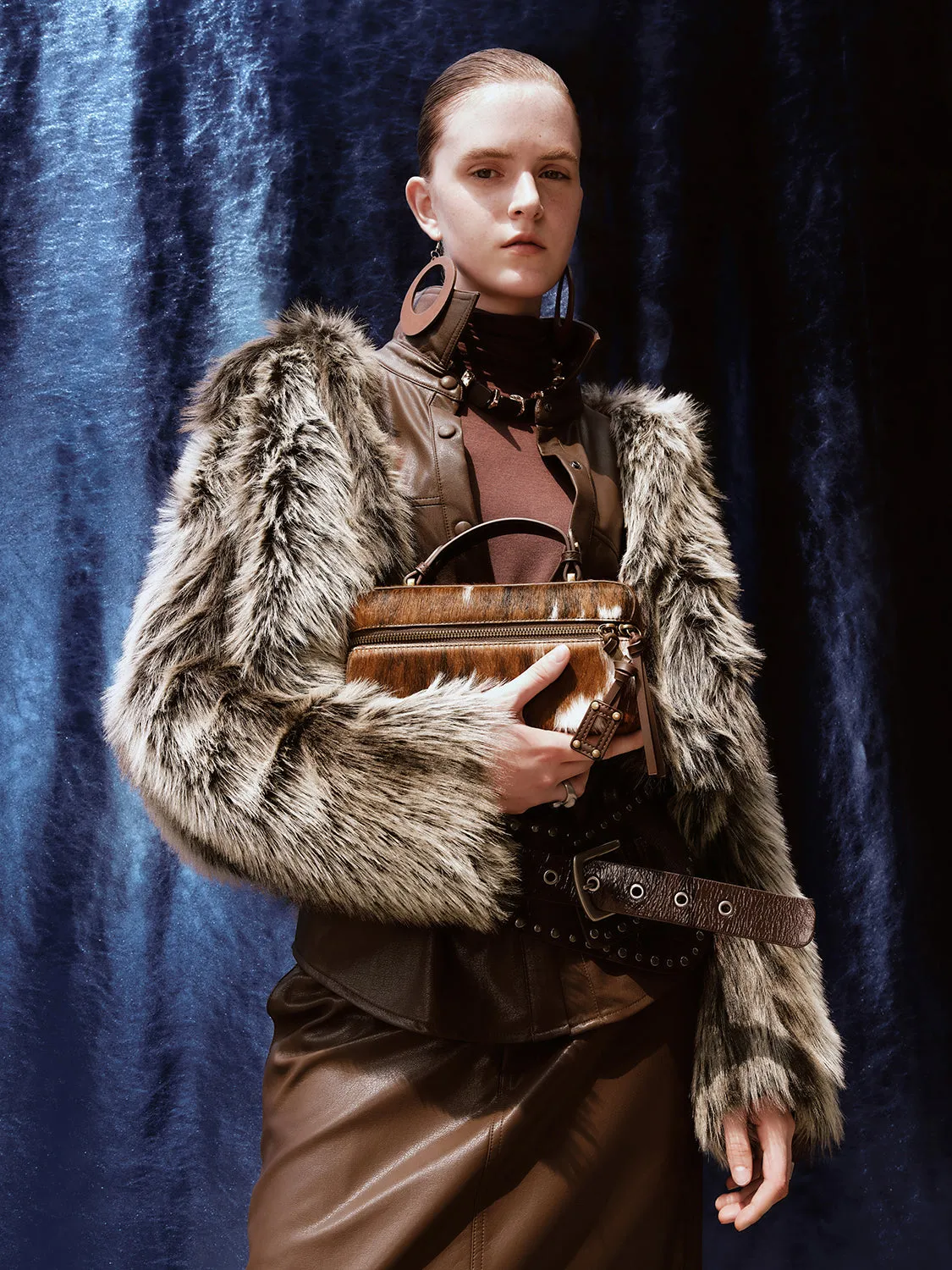 Collared Faux Fur Coats sold by Urban Revivo product image thumbnail 2