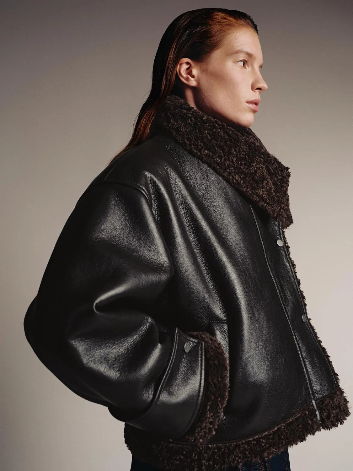 Large Collar Faux Leather Jackets sold by Urban Revivo product image thumbnail 2
