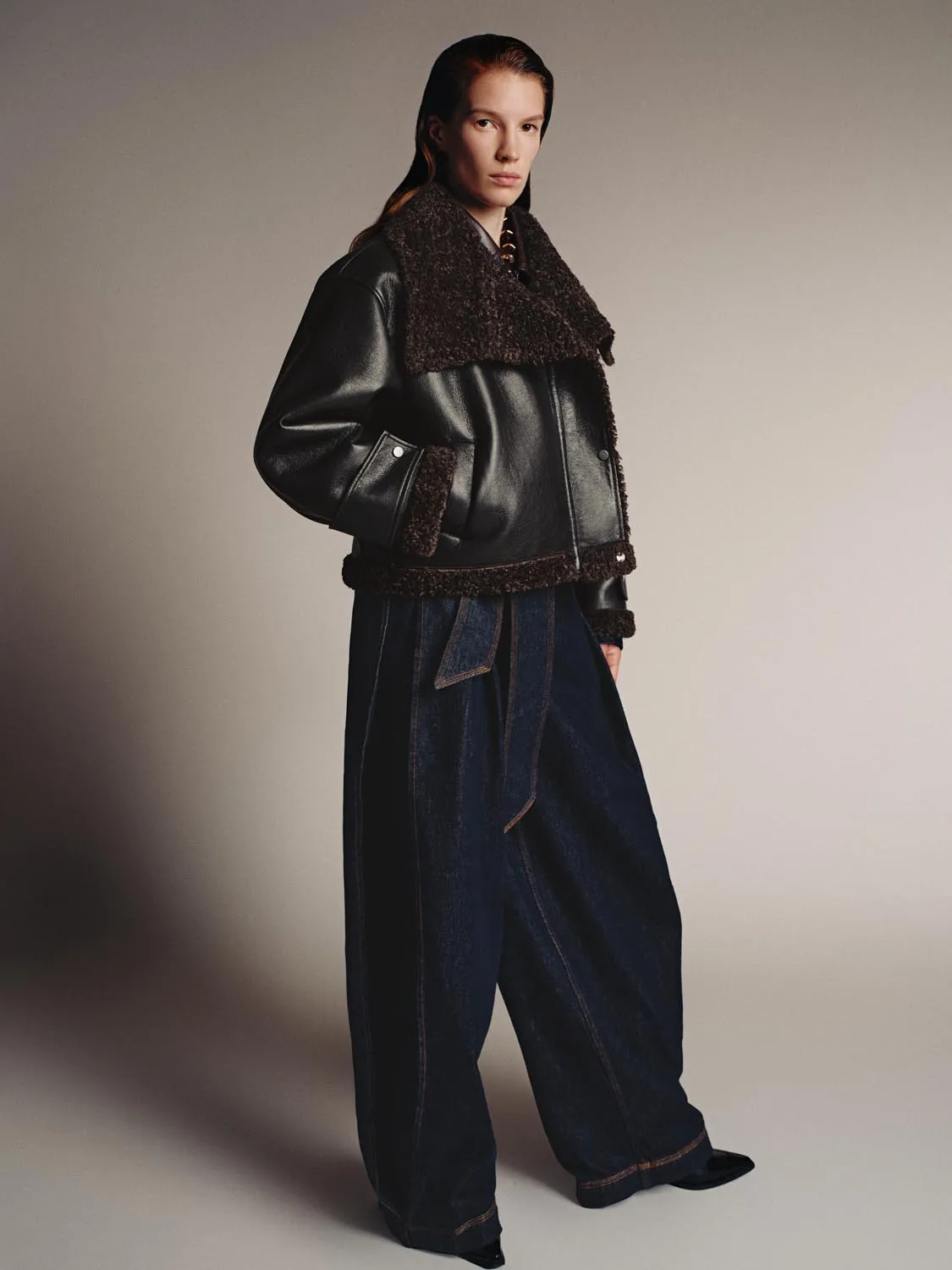 Large Collar Faux Leather Jackets sold by Urban Revivo product image thumbnail 5