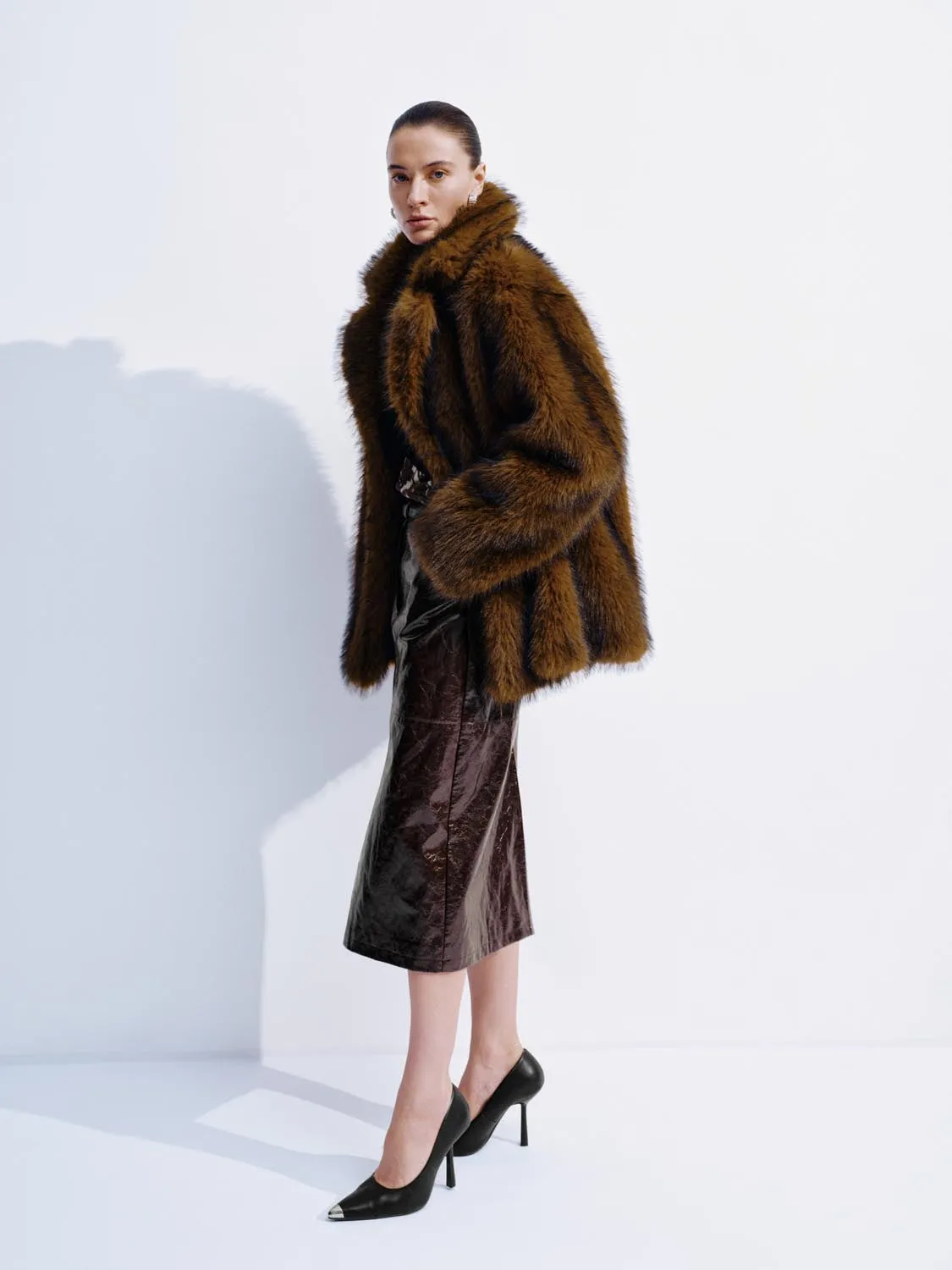 Collared Faux Fur Jackets sold by Urban Revivo product image thumbnail 4