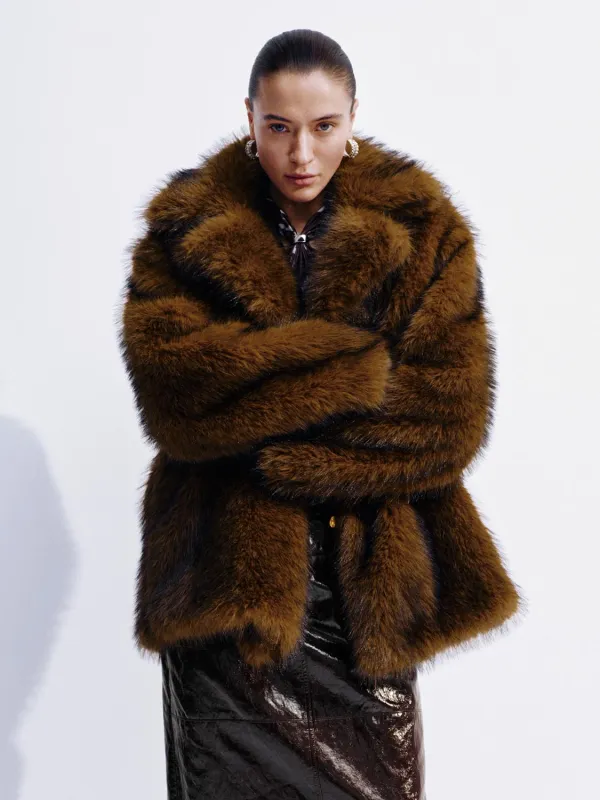 Collared Faux Fur Jackets sold by Urban Revivo