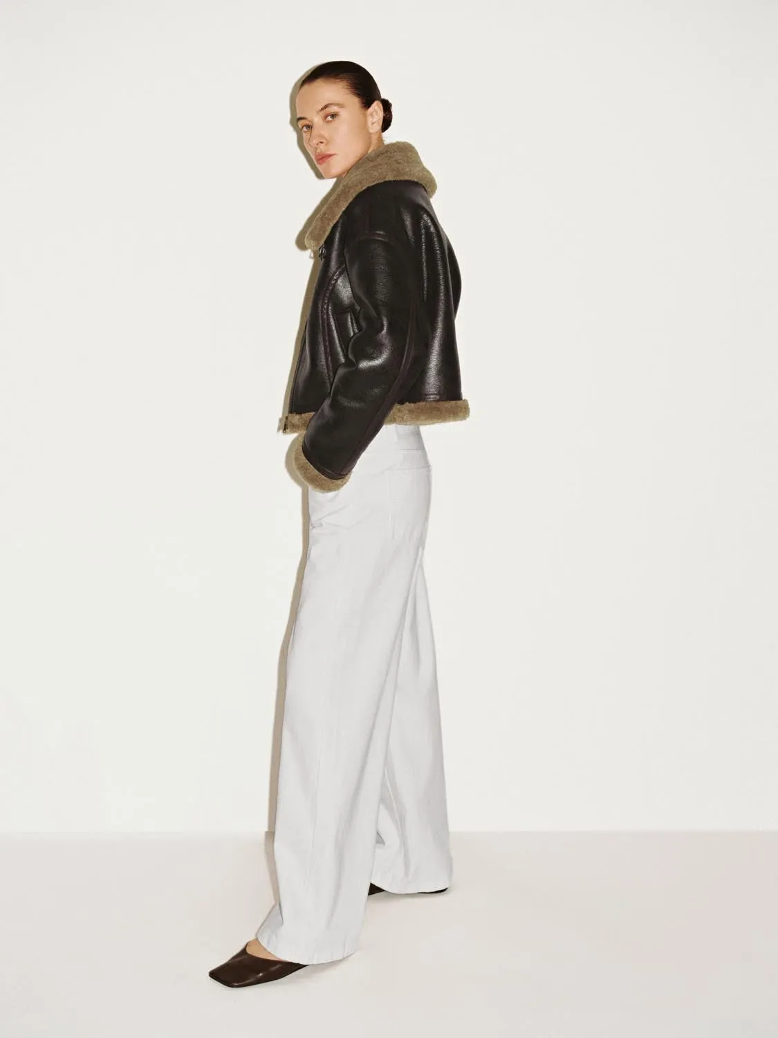 Large Collar Faux Leather Jackets sold by Urban Revivo product image thumbnail 4