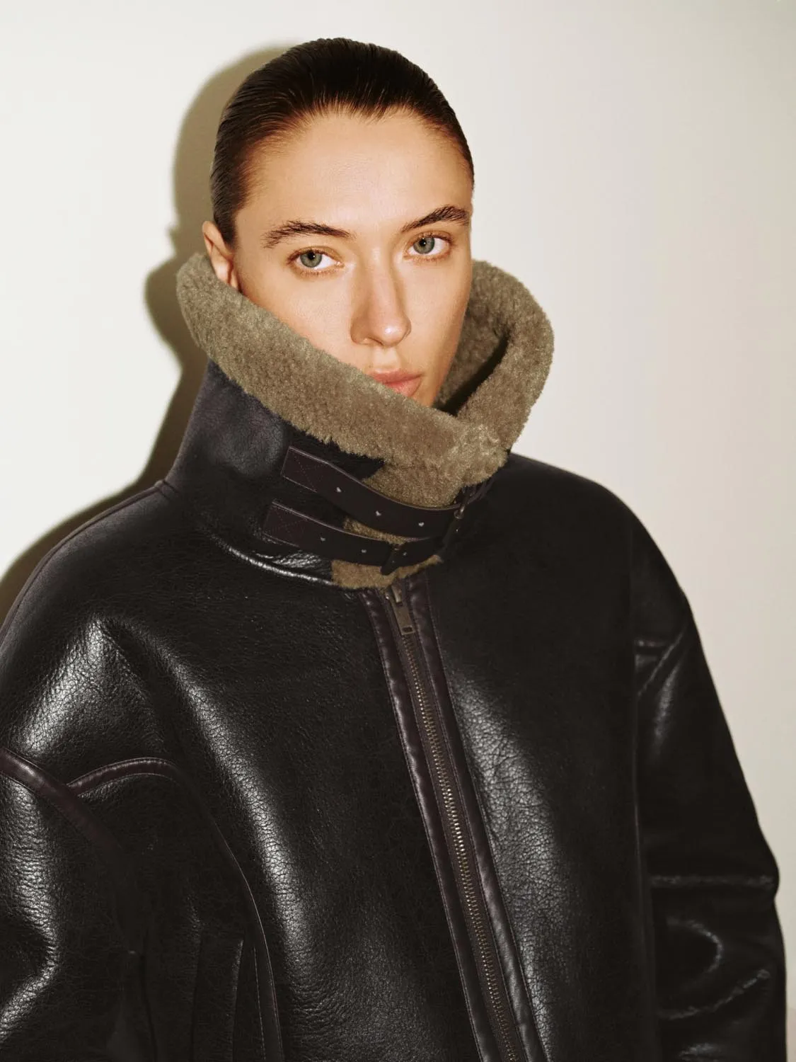 Large Collar Faux Leather Jackets sold by Urban Revivo product image thumbnail 3