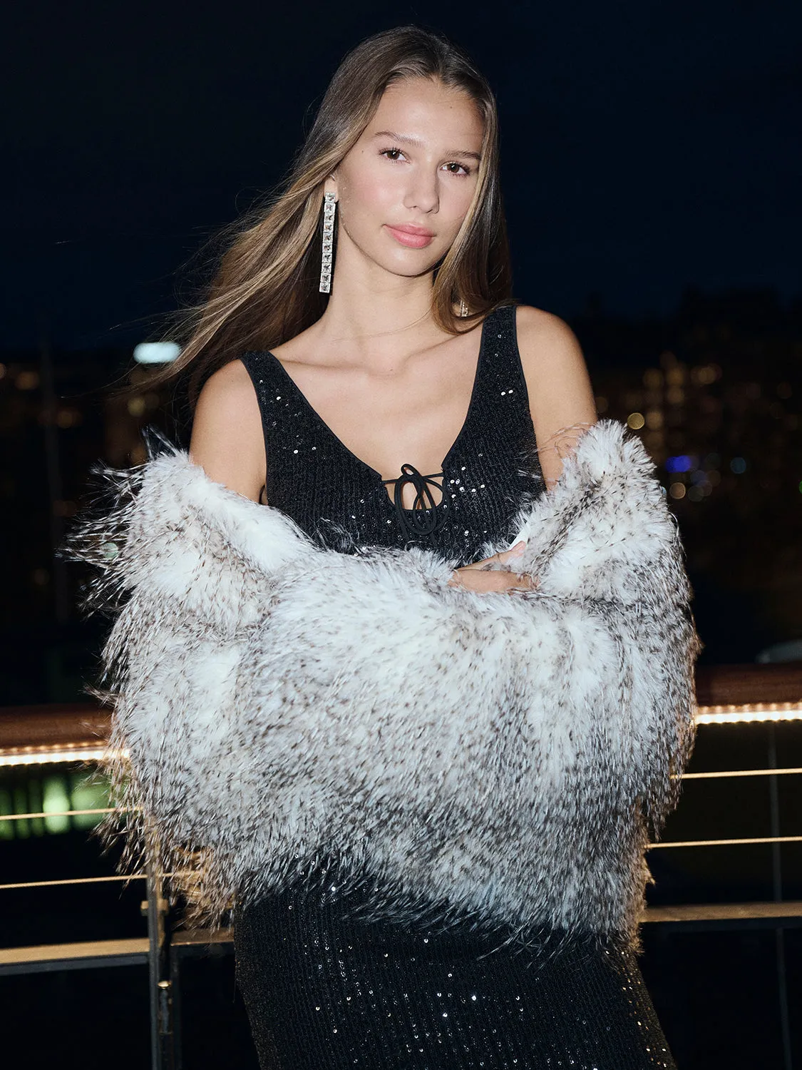 Crew Neck Faux Fur Coats sold by Urban Revivo