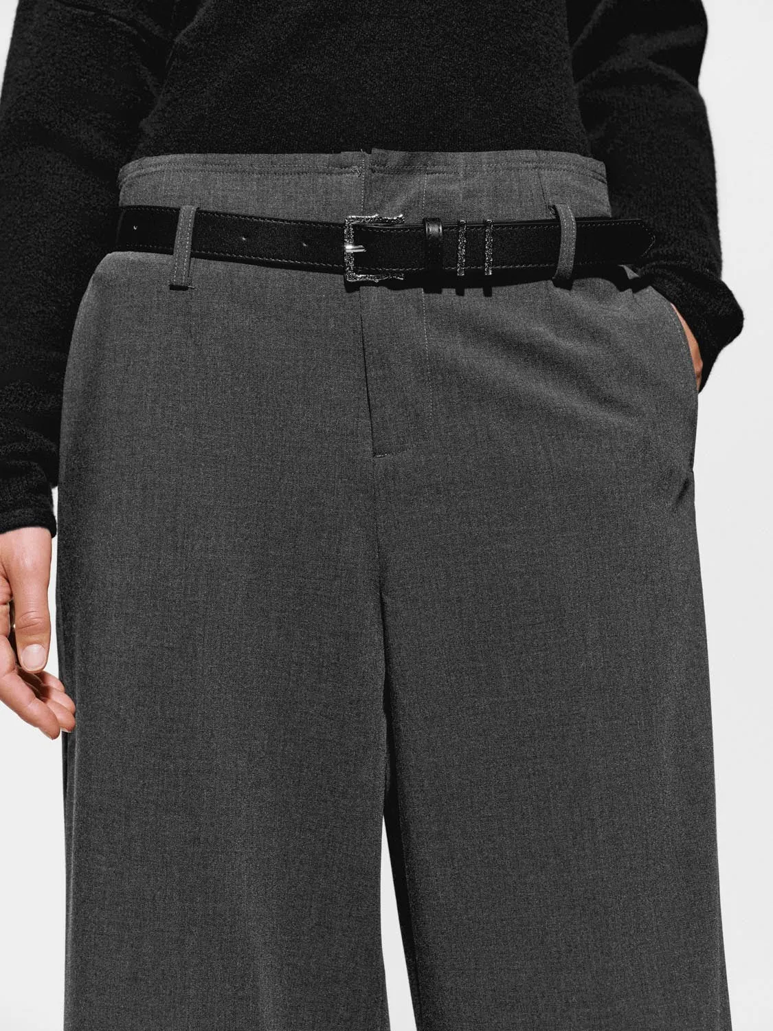 Belted Tailored Wide Leg Pants sold by Urban Revivo product image thumbnail 5