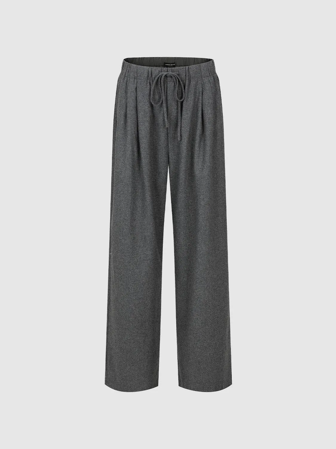 Wool Blend Drawstring Pull On Wide Leg Pants sold by Urban Revivo product image thumbnail 2