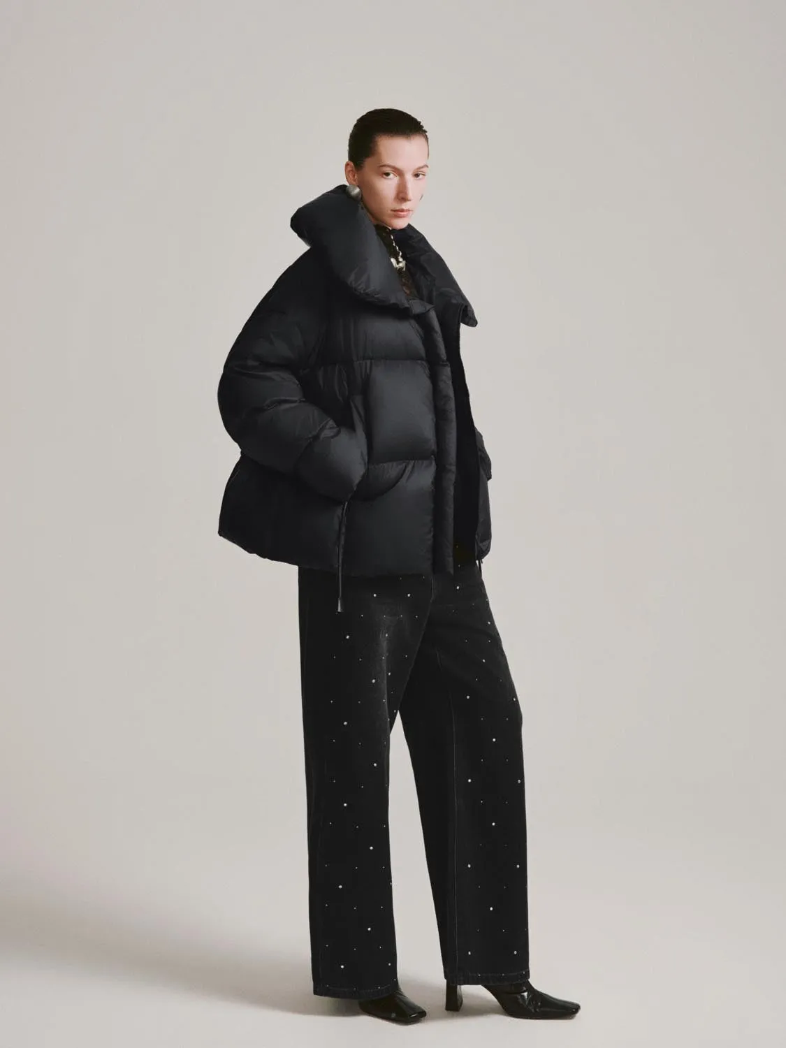 Large Collar Quilted Down Jackets sold by Urban Revivo product image thumbnail 5