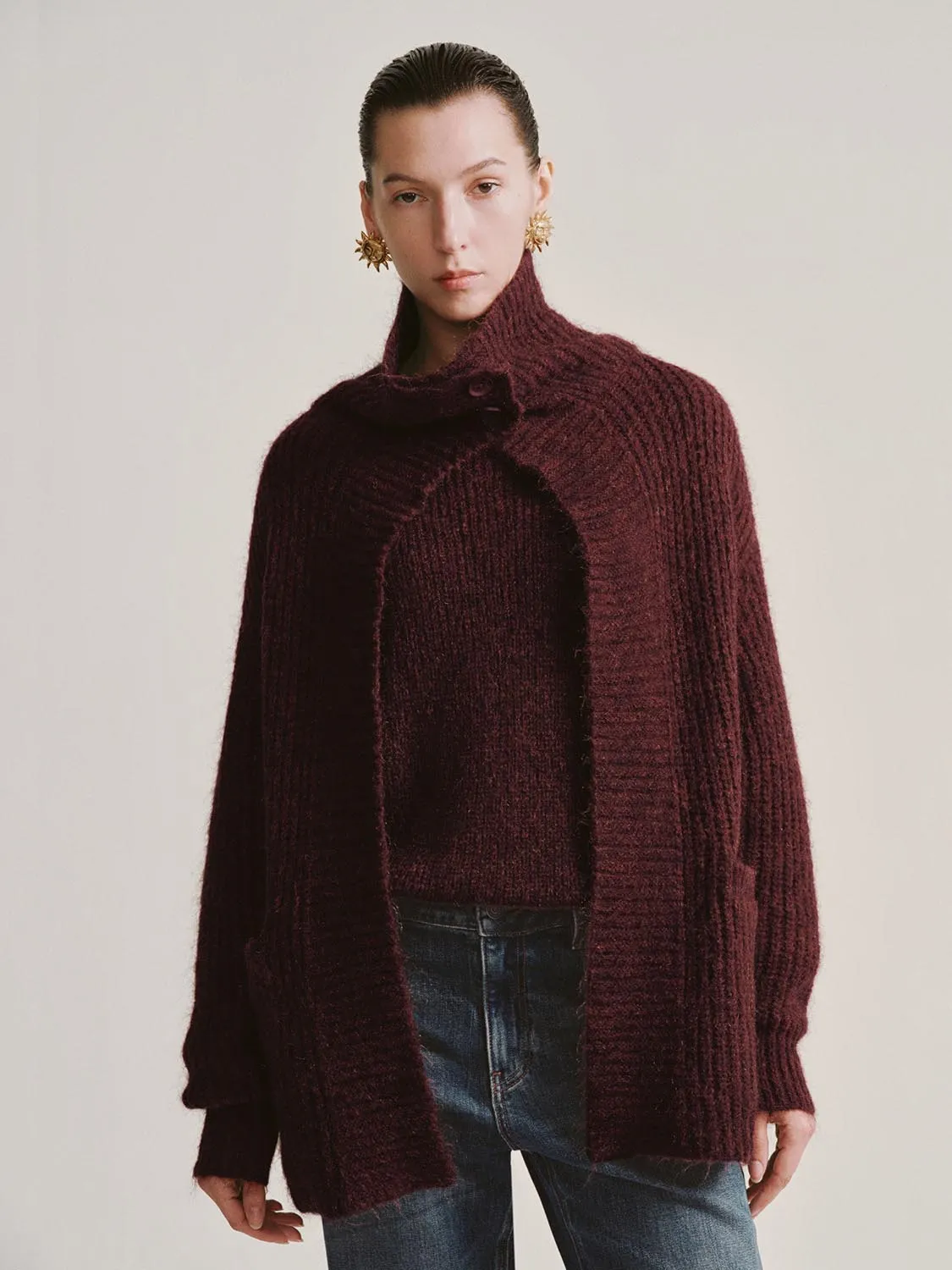 Large Collar Knitted Cardigans sold by Urban Revivo