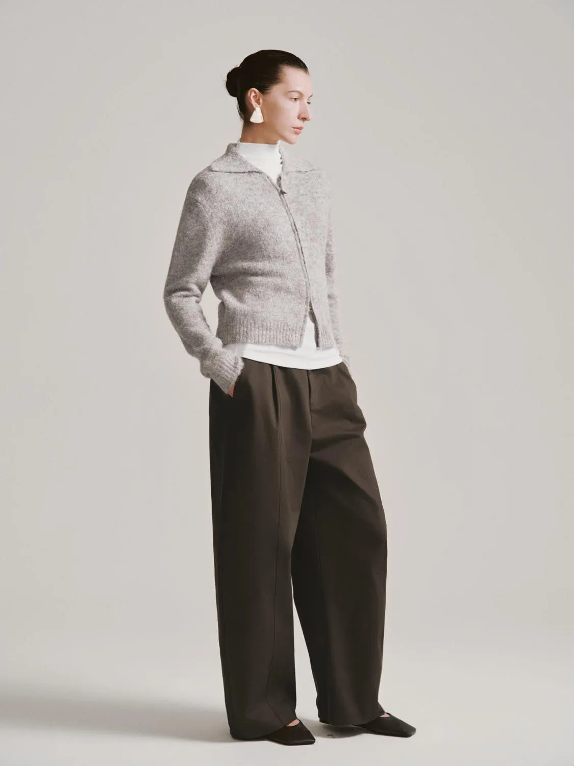 Collared Zip Up Knitted Cardigans sold by Urban Revivo product image thumbnail 5