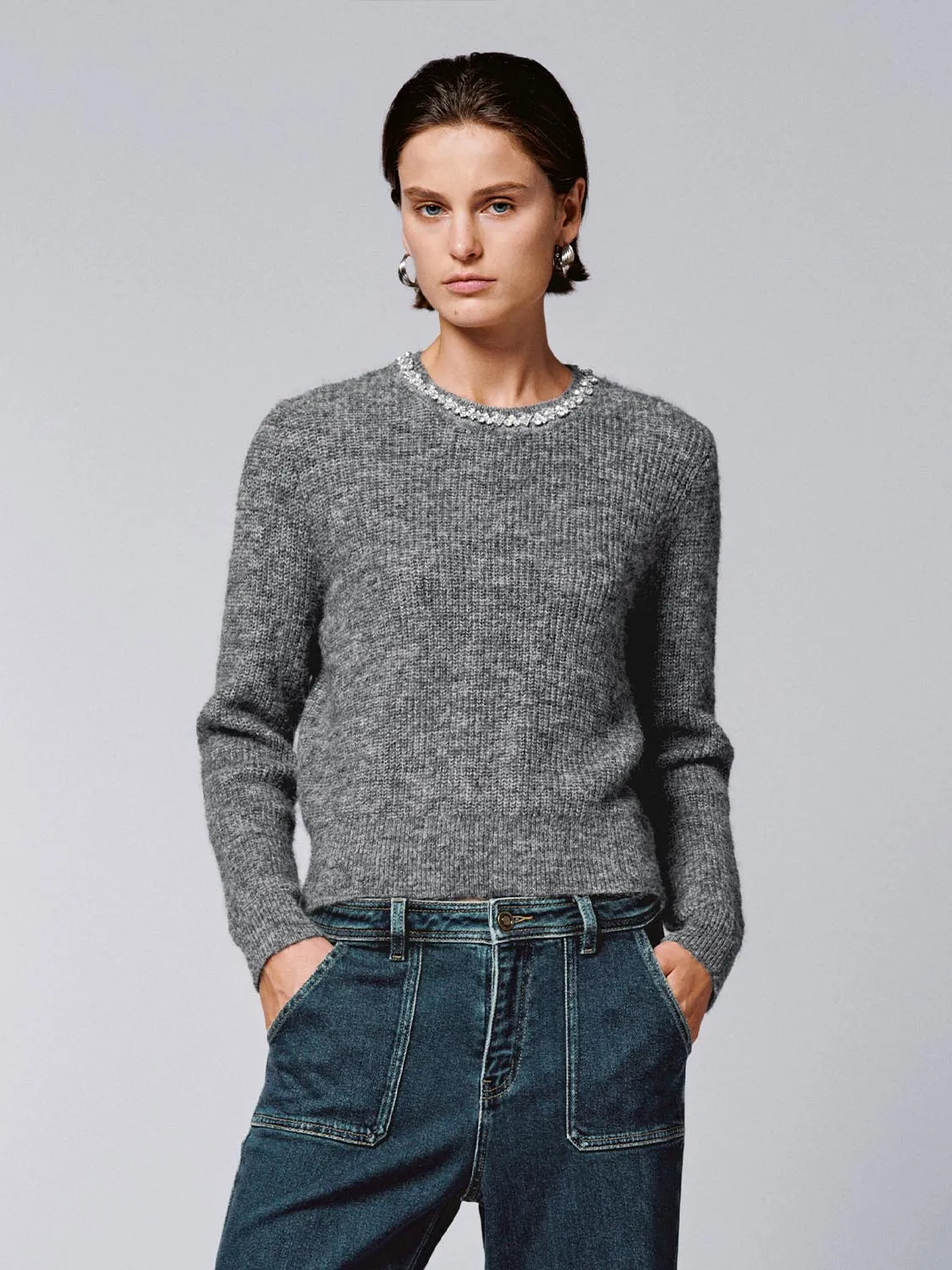 Crew Neck Long Sleeve Knitted T-Shirts sold by Urban Revivo