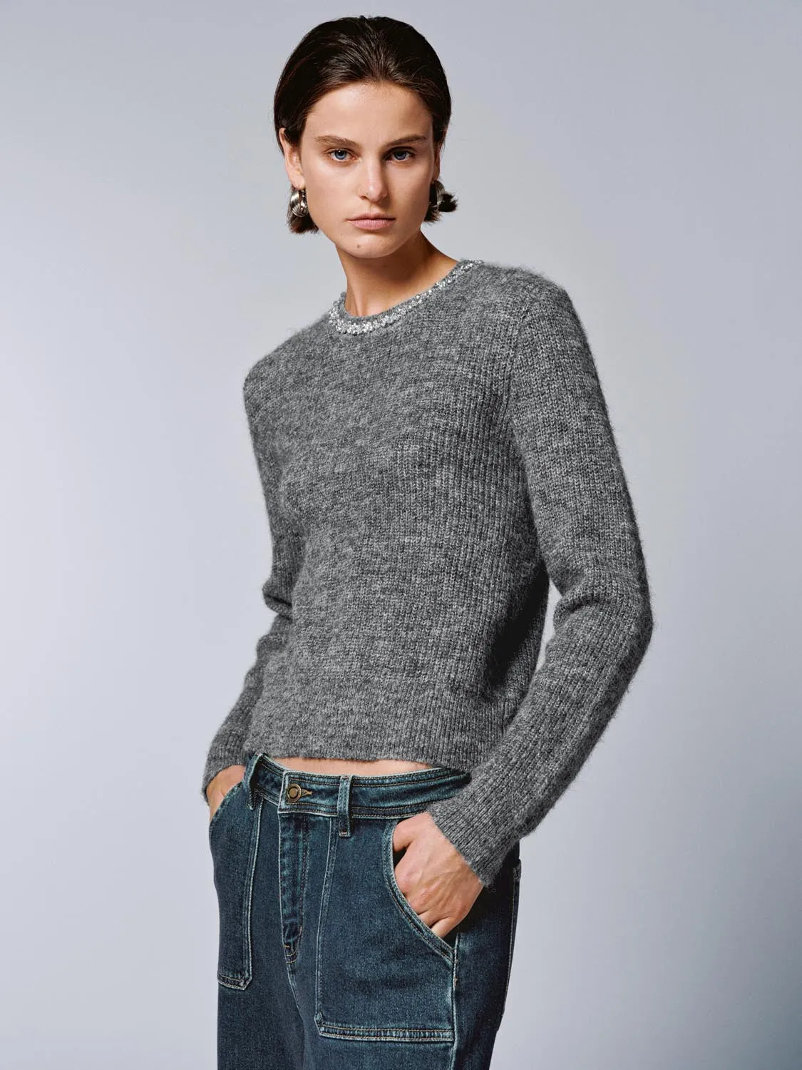 Crew Neck Long Sleeve Knitted T-Shirts sold by Urban Revivo product image thumbnail 2