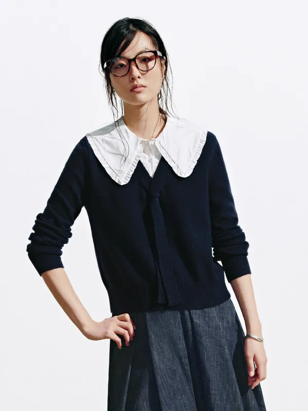 2 In 1 Collared Long Sleeve Knitted T-Shirts sold by Urban Revivo