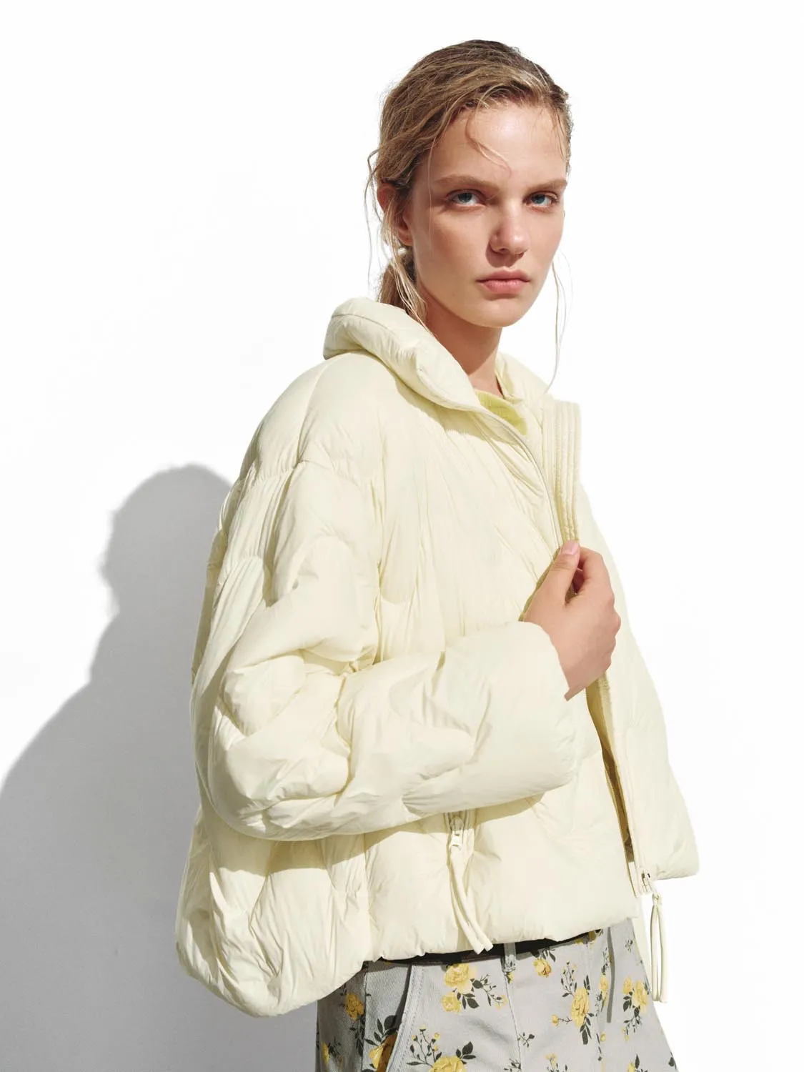 Funnel Neck Quilted Down Jackets sold by Urban Revivo product image thumbnail 2