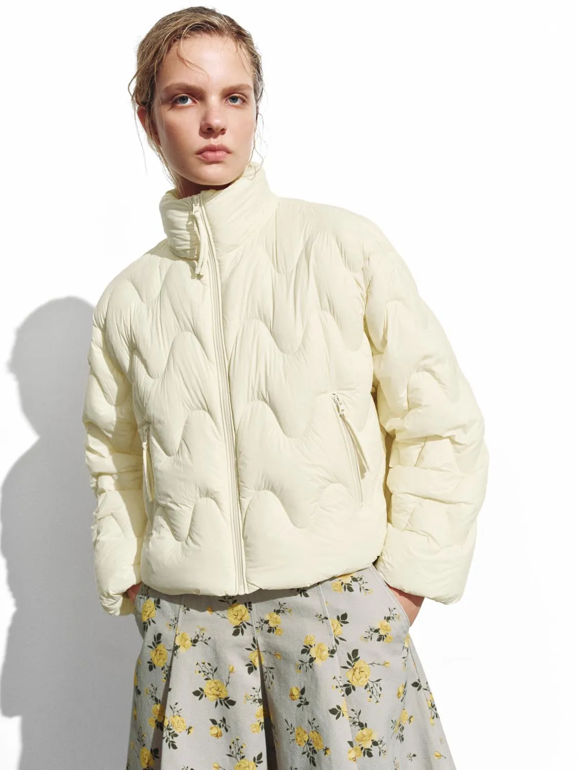 Funnel Neck Quilted Down Jackets sold by Urban Revivo product image thumbnail 3