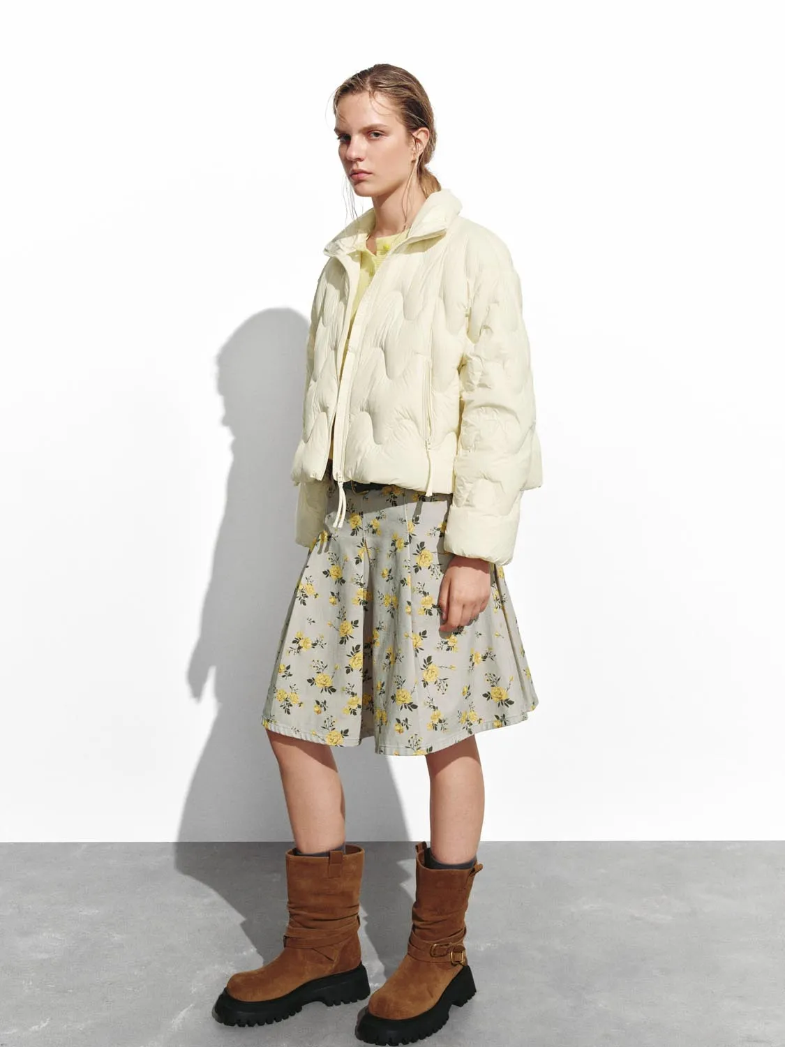 Funnel Neck Quilted Down Jackets sold by Urban Revivo product image thumbnail 4