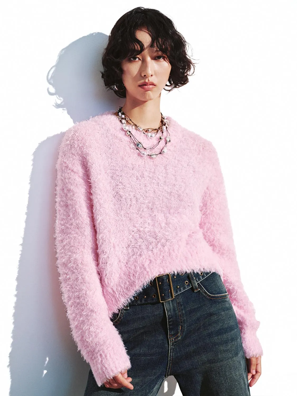 Crew Neck Long Sleeve Knitted T-Shirts sold by Urban Revivo