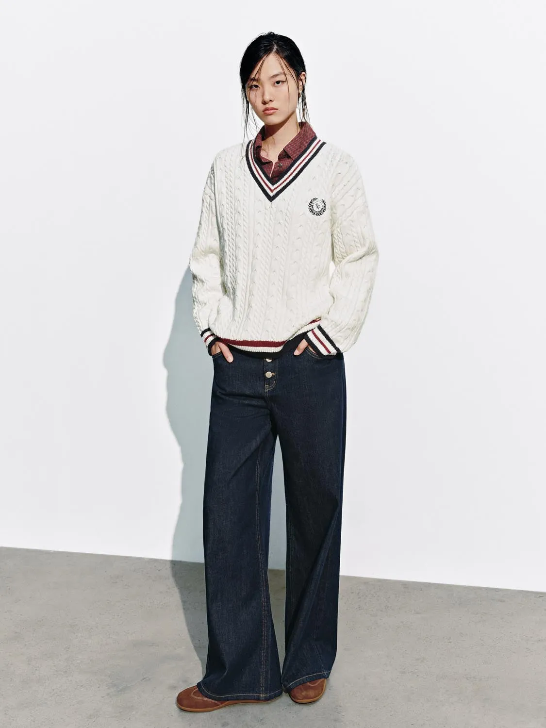 Long Sleeve Braid Knitted T-Shirts sold by Urban Revivo product image thumbnail 5