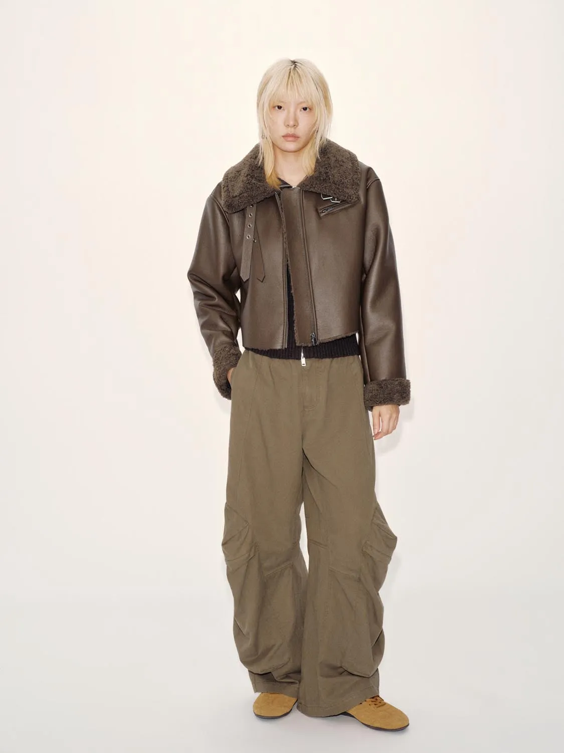 Funnel Neck Faux Leather Jackets sold by Urban Revivo product image thumbnail 4