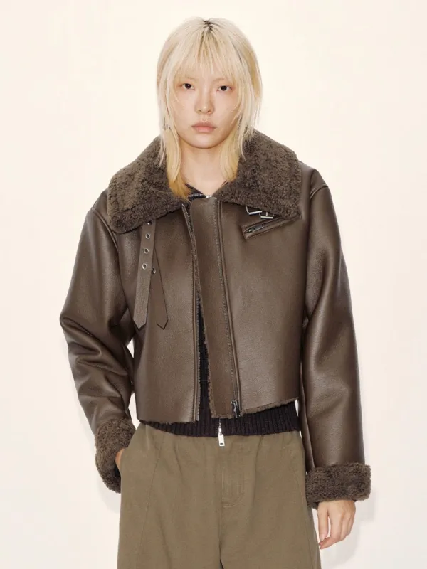 Funnel Neck Faux Leather Jackets sold by Urban Revivo