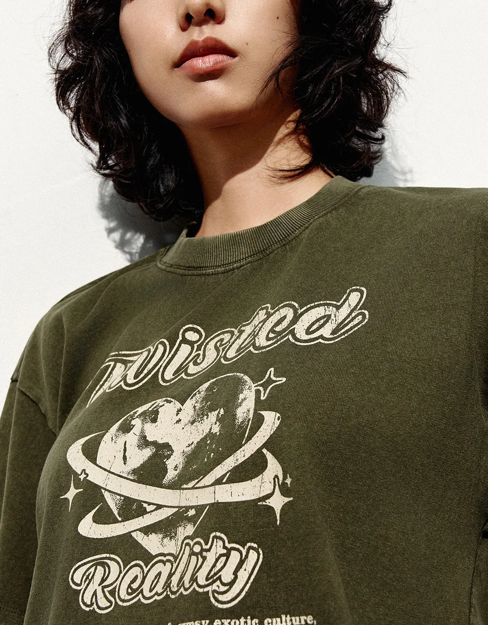 Printed Crew Neck T-Shirt sold by Urban Revivo product image thumbnail 4