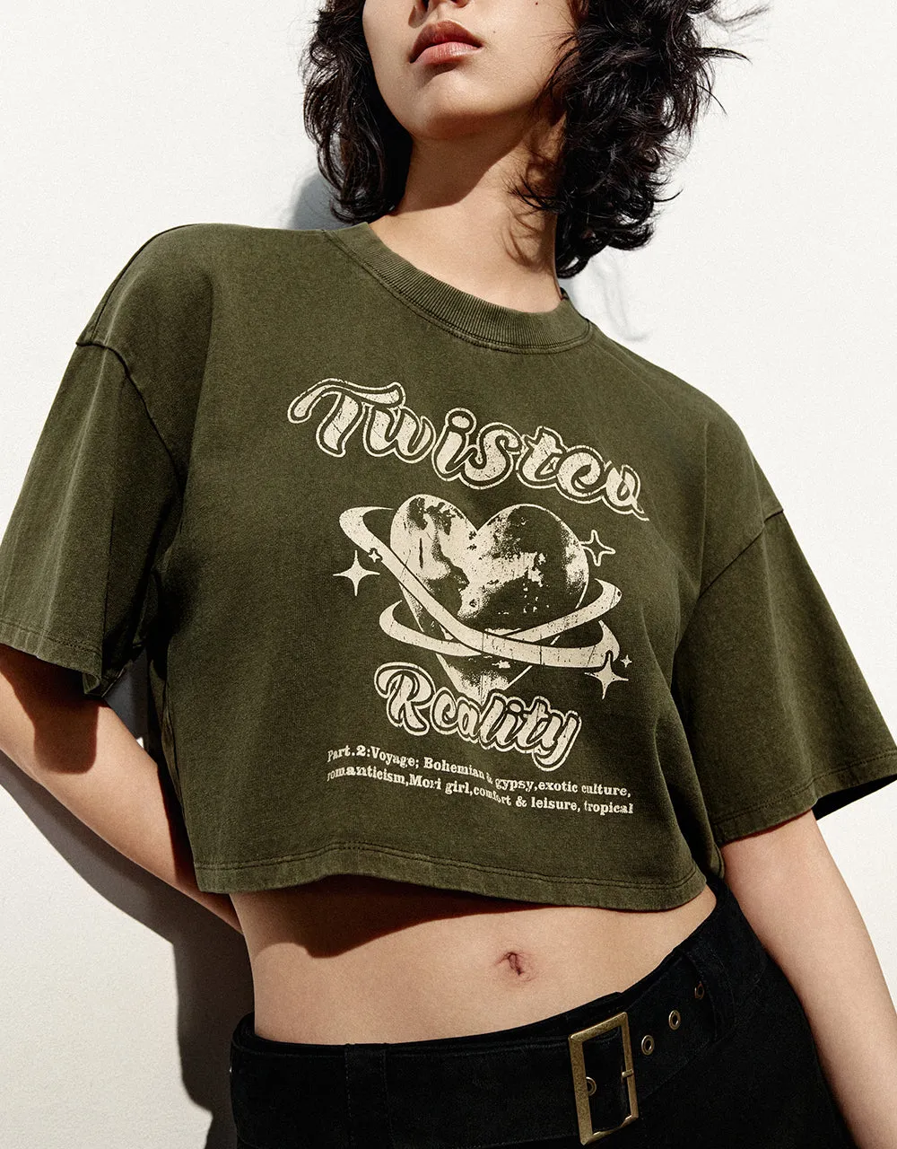 Printed Crew Neck T-Shirt sold by Urban Revivo product image thumbnail 3