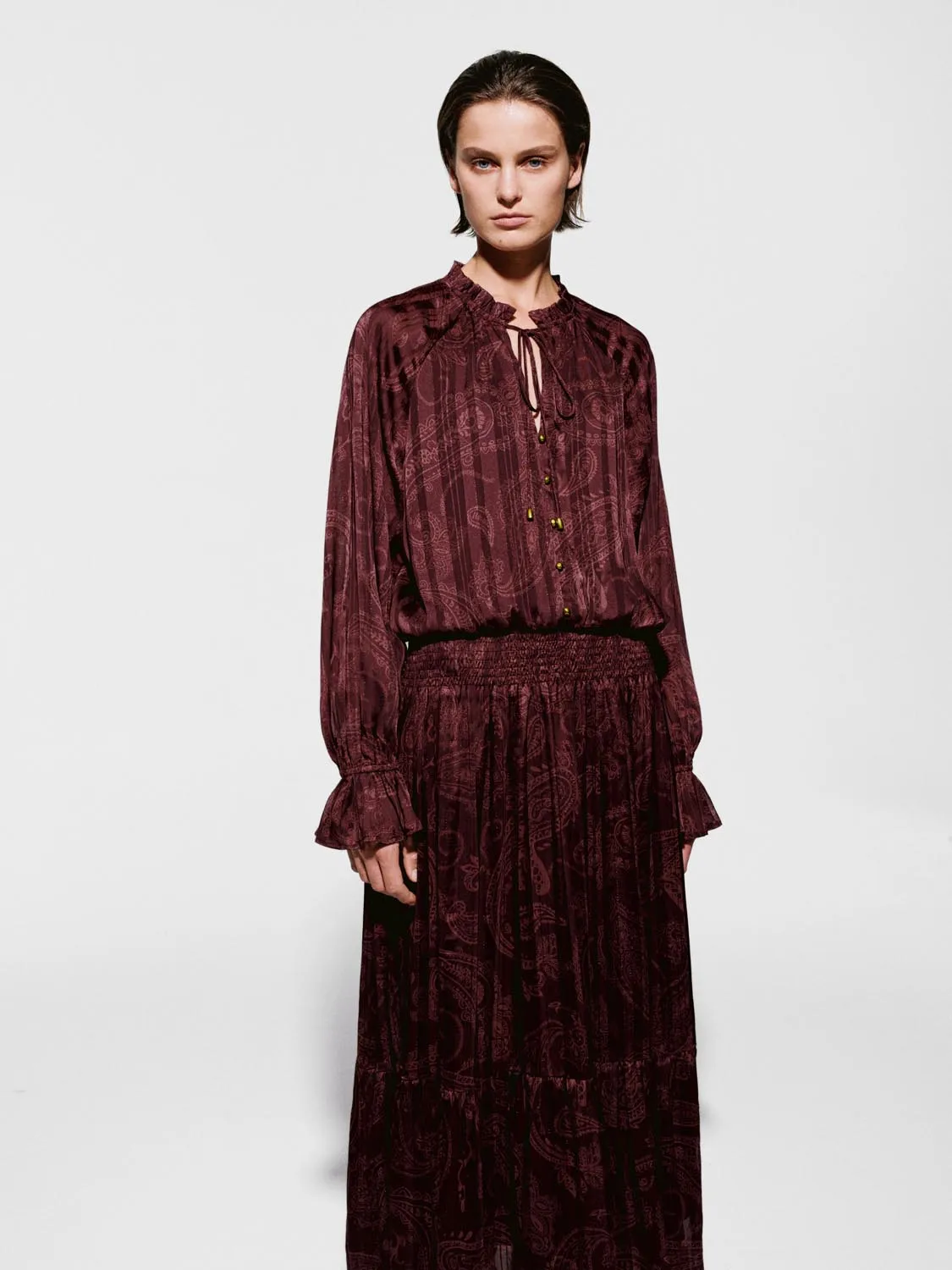 Ruffle Floral Skater Maxi Dresses sold by Urban Revivo product image thumbnail 4