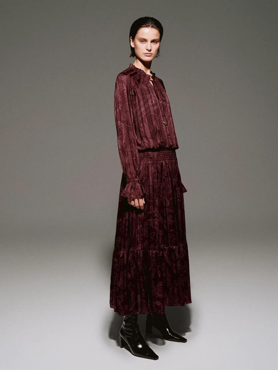 Ruffle Floral Skater Maxi Dresses sold by Urban Revivo product image thumbnail 5