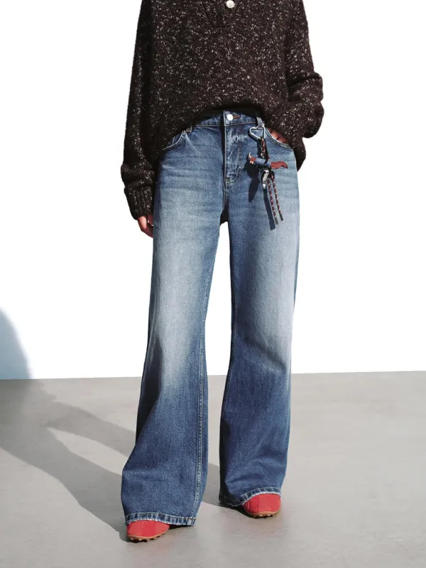 Loose Fit Flare Leg Jeans sold by Urban Revivo