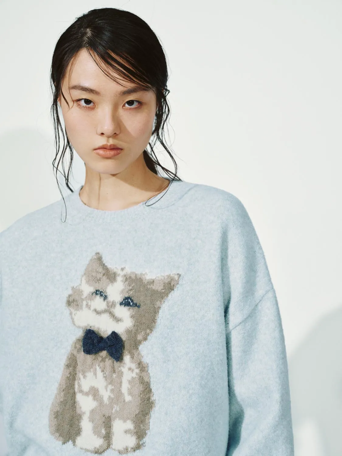 Intarsia Long Sleeve Knitted T-Shirts sold by Urban Revivo product image thumbnail 3