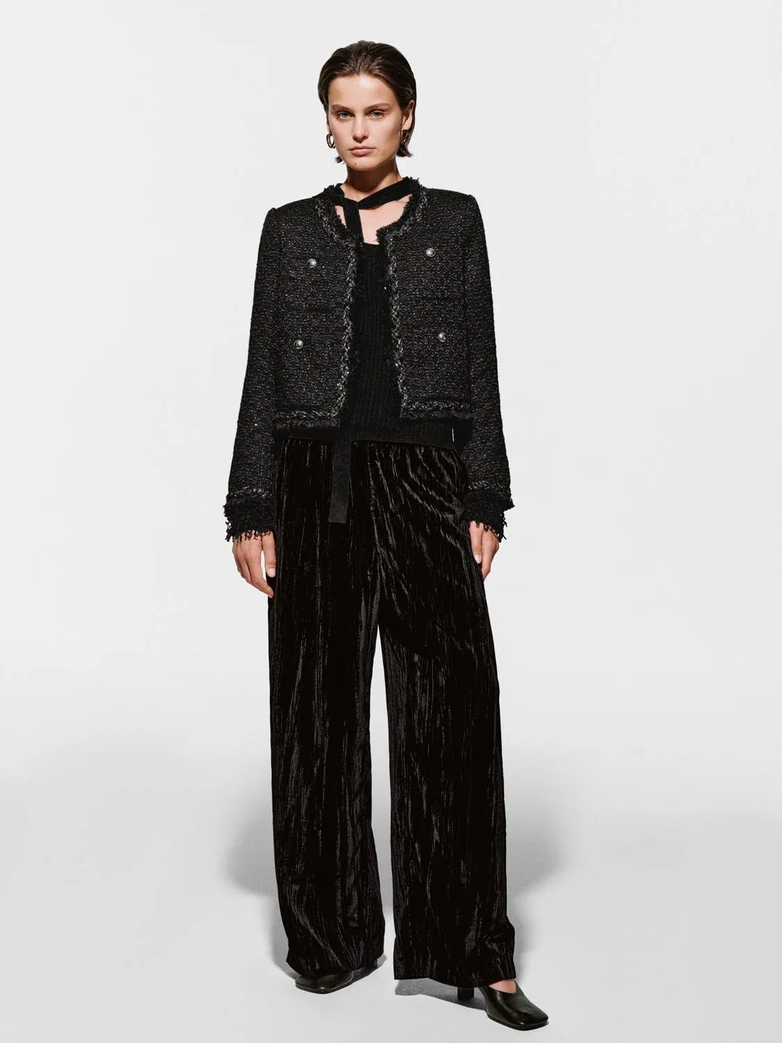 Fringed Patch Pockets Tweed Jackets sold by Urban Revivo product image thumbnail 4