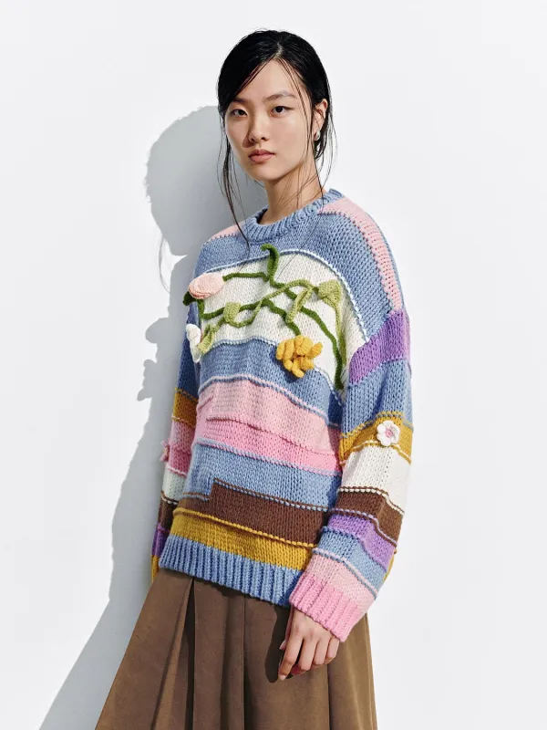 Crotchet Long Sleeve Knitted T-Shirts sold by Urban Revivo