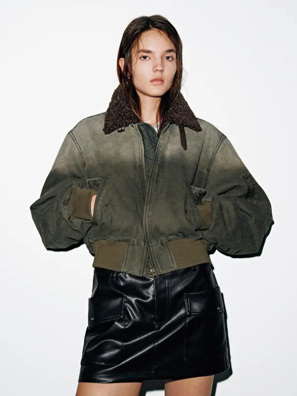 Contrast Collared Padded Bomber Jackets sold by Urban Revivo