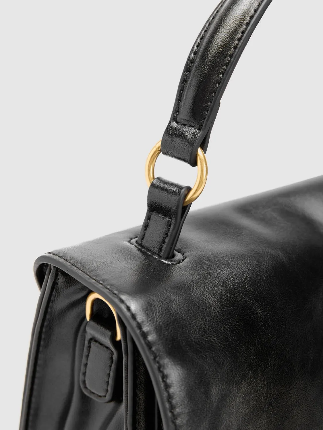 Faux Leather Handle Shoulder Satchel Bags sold by Urban Revivo product image thumbnail 5