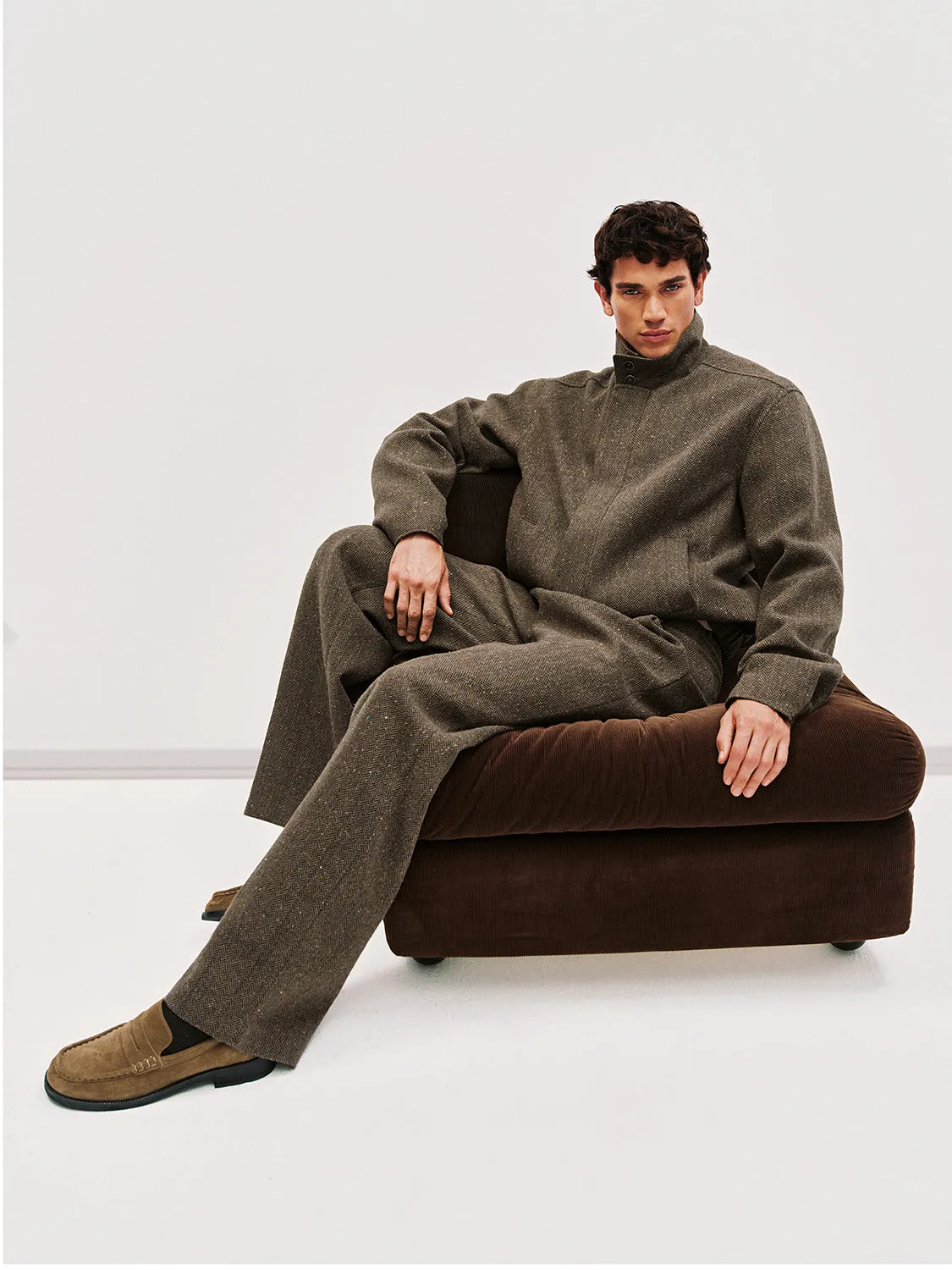 Wool Blend Mock Neck Bomber Jackets sold by Urban Revivo product image thumbnail 5