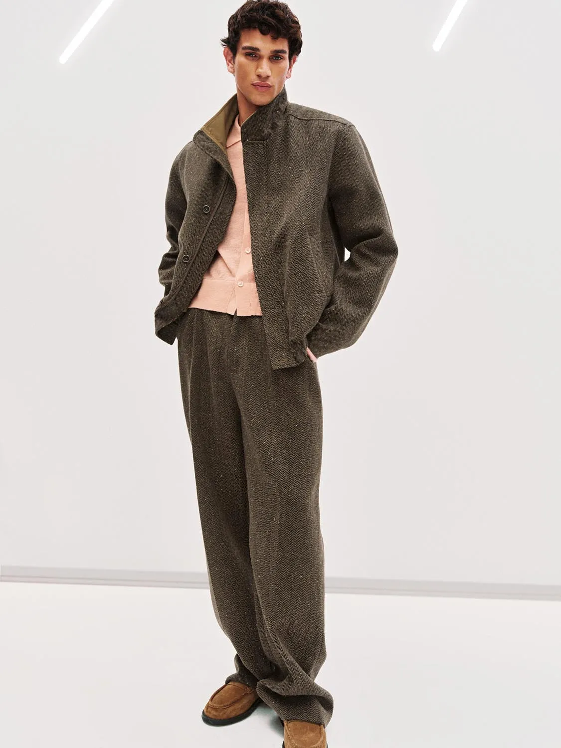 Wool Blend Mock Neck Bomber Jackets sold by Urban Revivo product image thumbnail 4