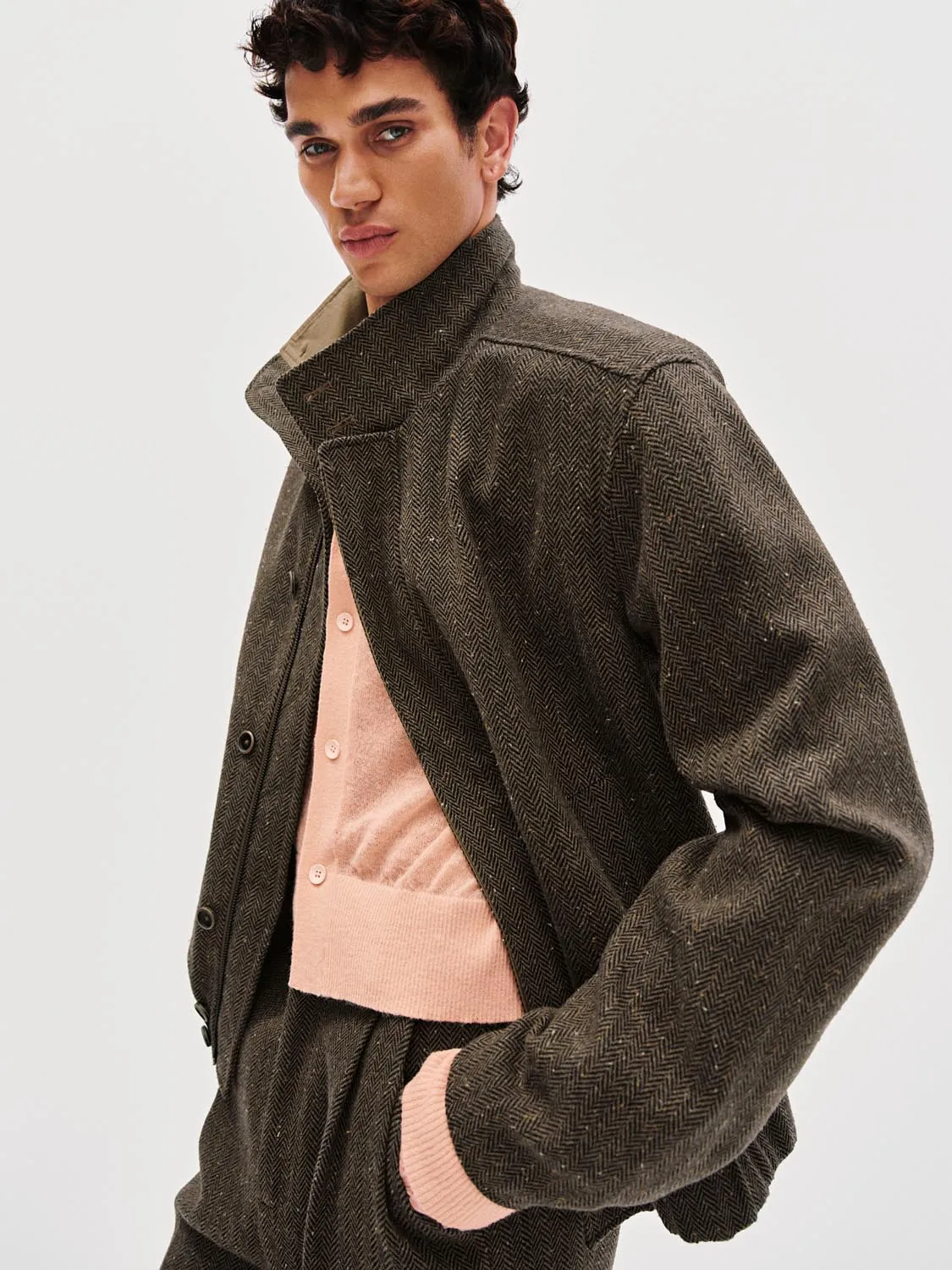 Wool Blend Mock Neck Bomber Jackets sold by Urban Revivo product image thumbnail 2