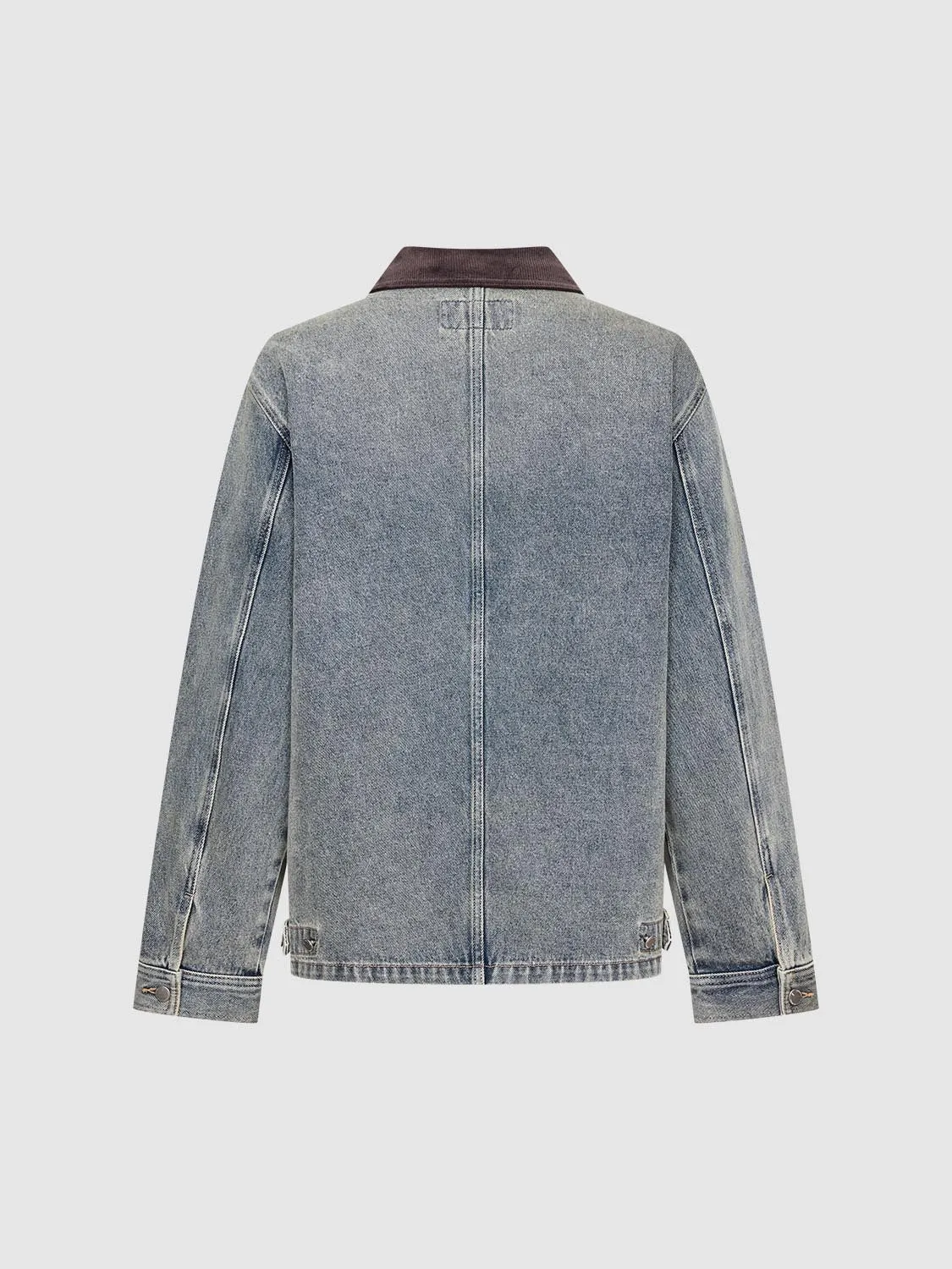 Contrast Collar Denim Trucker Jackets sold by Urban Revivo product image thumbnail 2