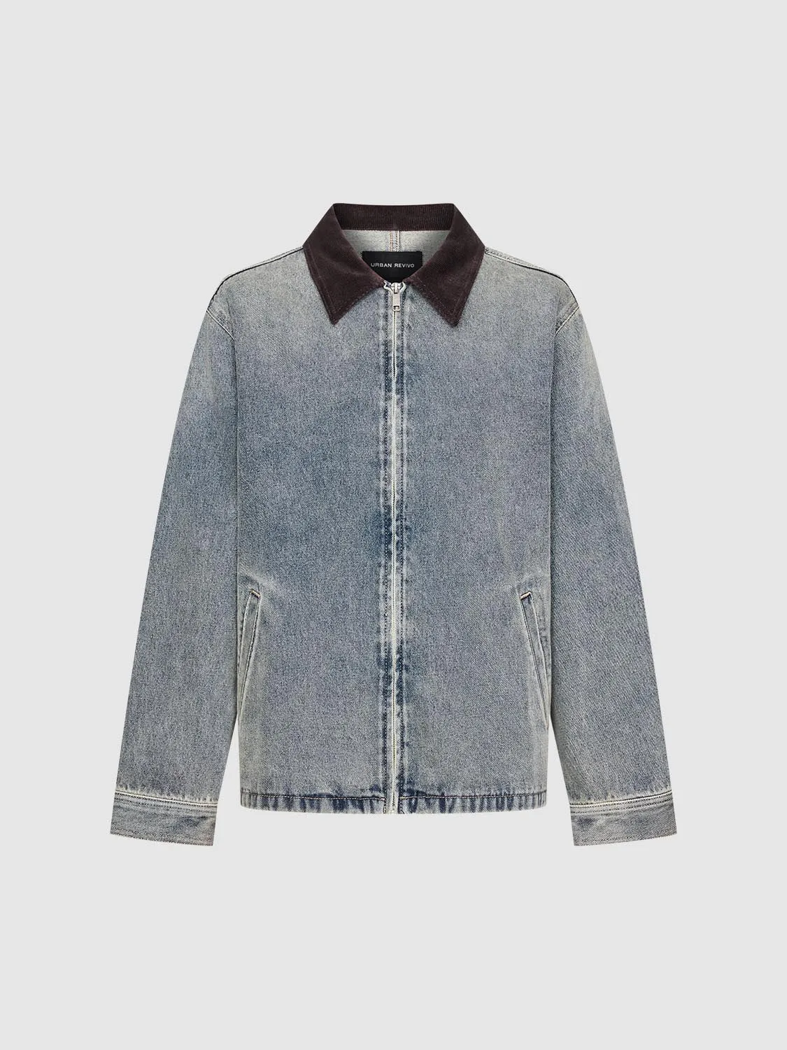 Contrast Collar Denim Trucker Jackets sold by Urban Revivo product image thumbnail 4