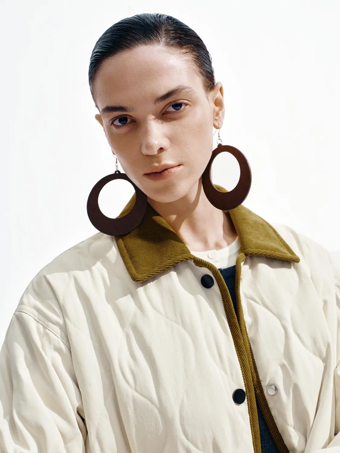 Contrast Trim Quilted Down Jackets sold by Urban Revivo product image thumbnail 3