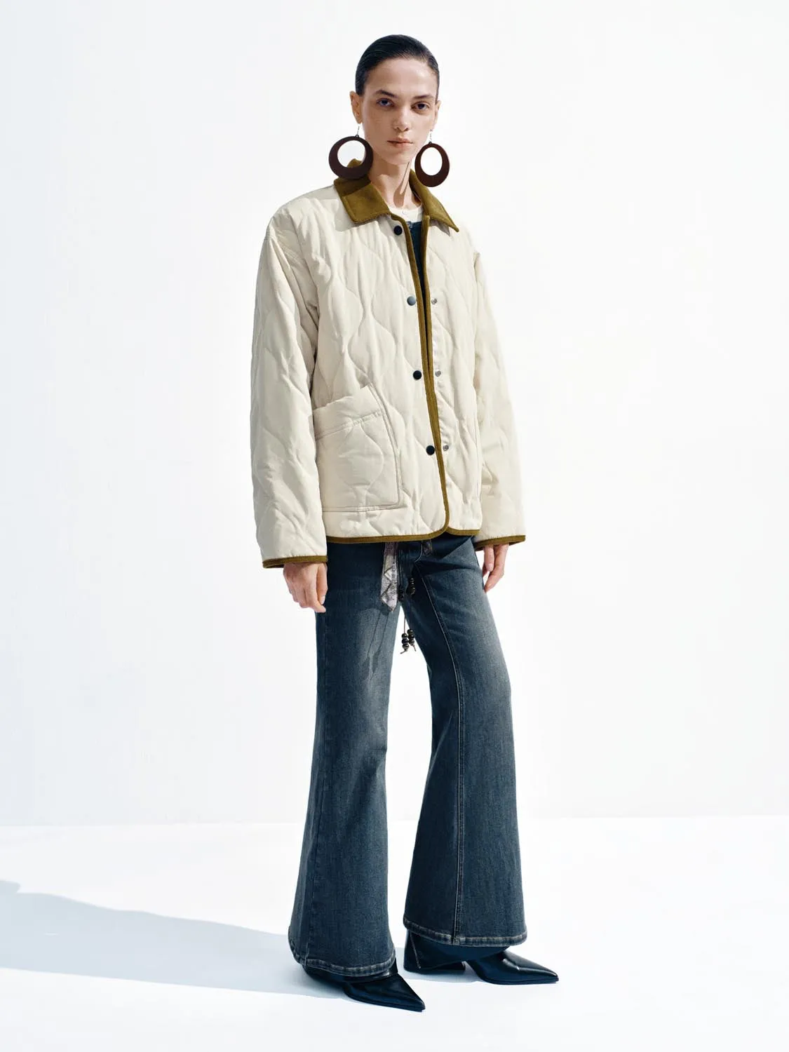 Contrast Trim Quilted Down Jackets sold by Urban Revivo product image thumbnail 5