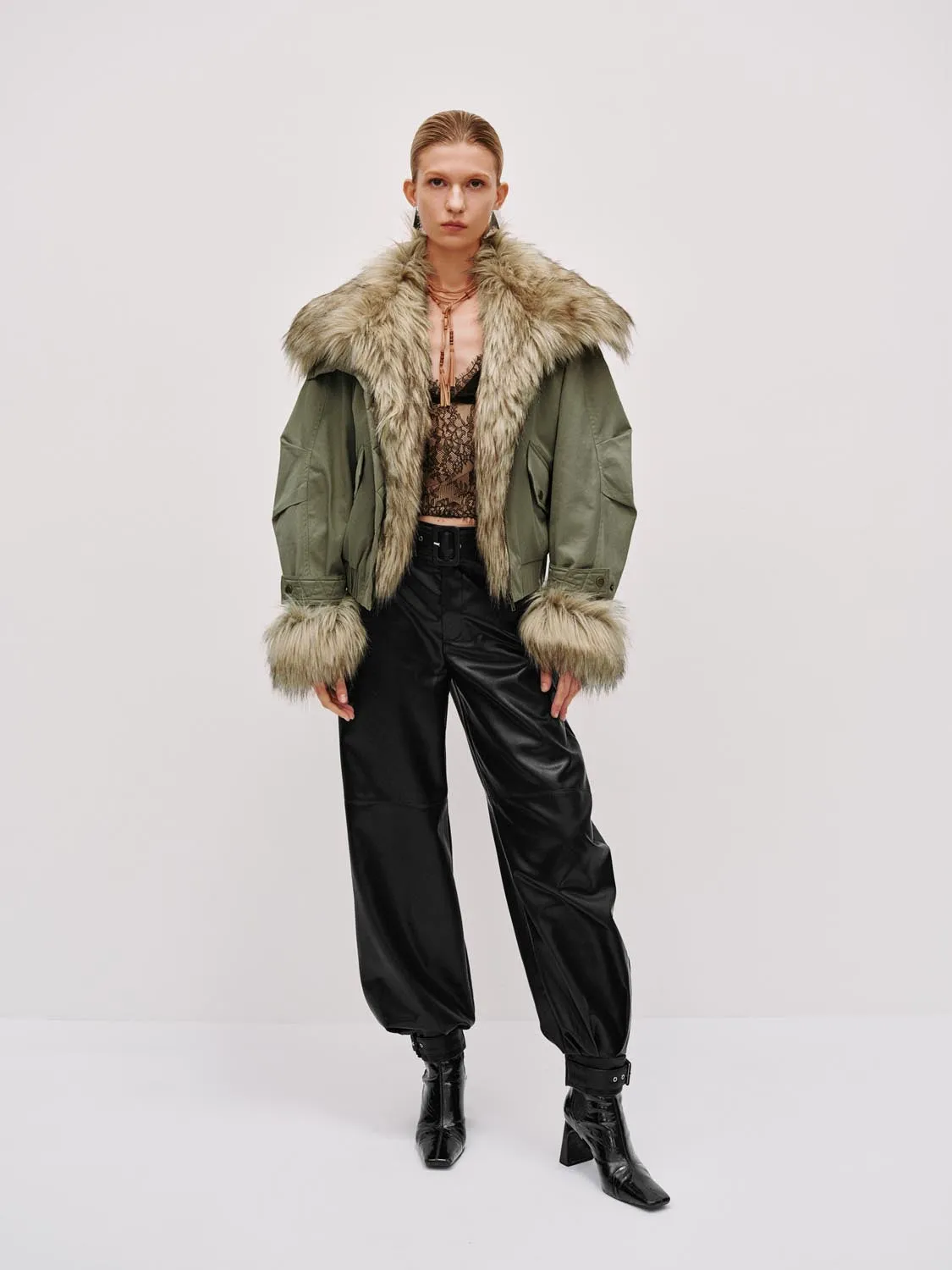 Faux Fur Trim Padded Jackets sold by Urban Revivo product image thumbnail 4