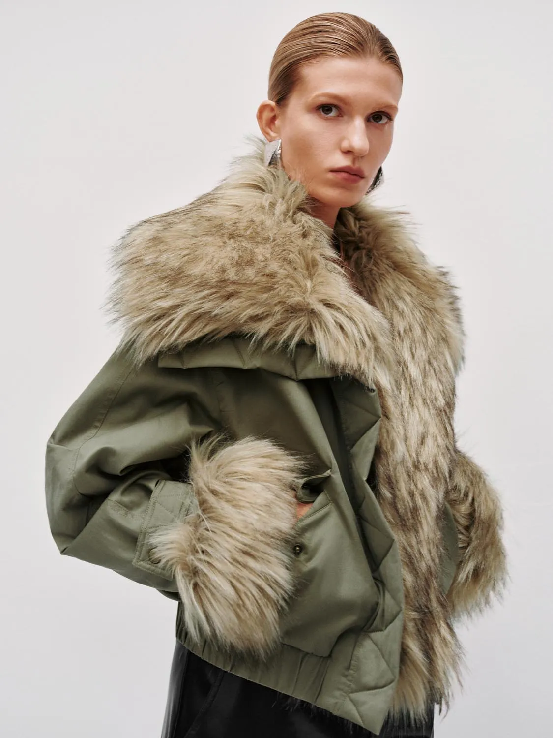 Faux Fur Trim Padded Jackets sold by Urban Revivo product image thumbnail 2
