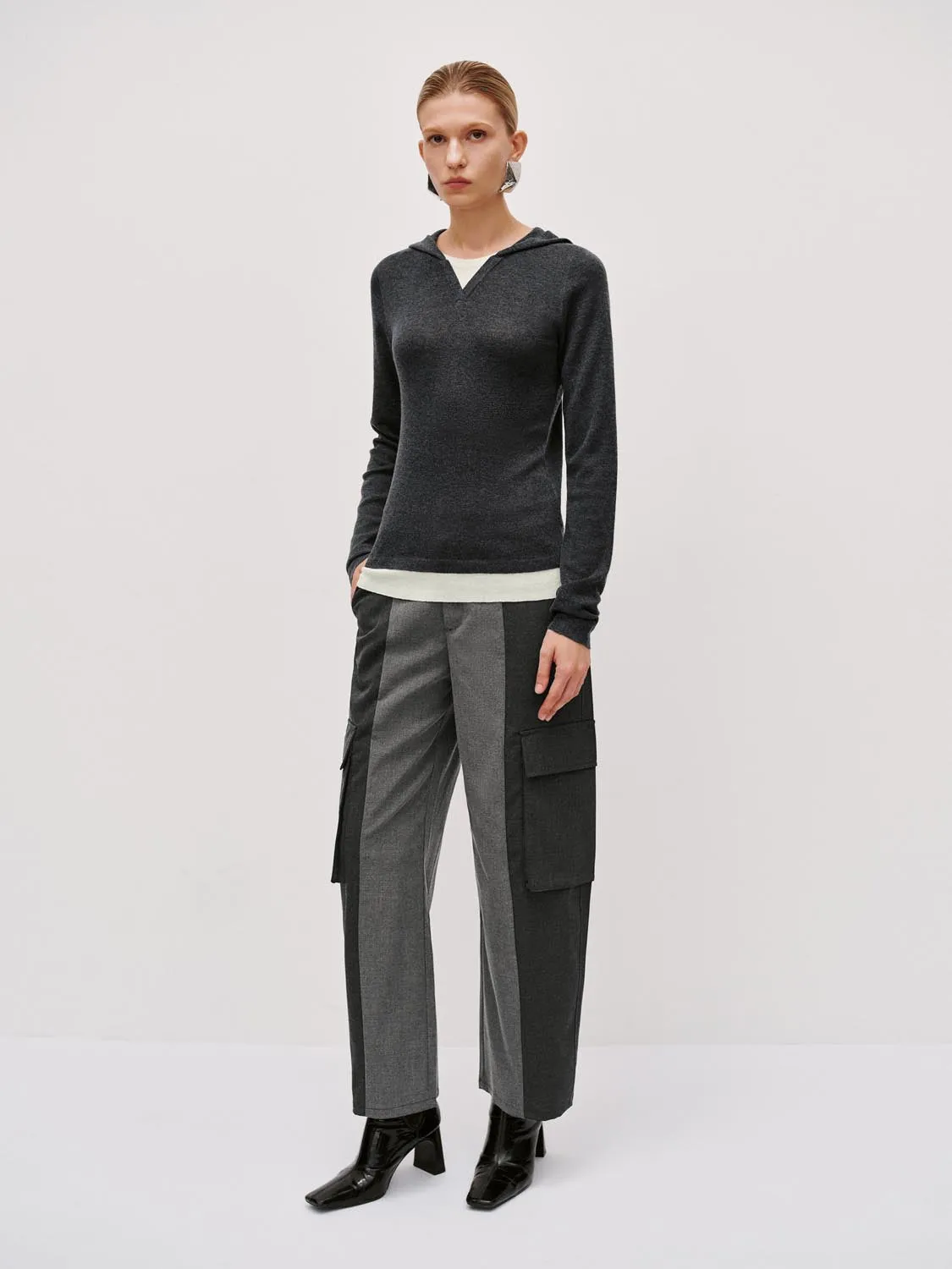 V-Neck Long Sleeve Knitted T-Shirts sold by Urban Revivo product image thumbnail 4