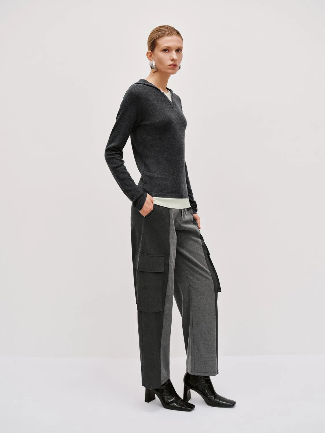 V-Neck Long Sleeve Knitted T-Shirts sold by Urban Revivo product image thumbnail 5