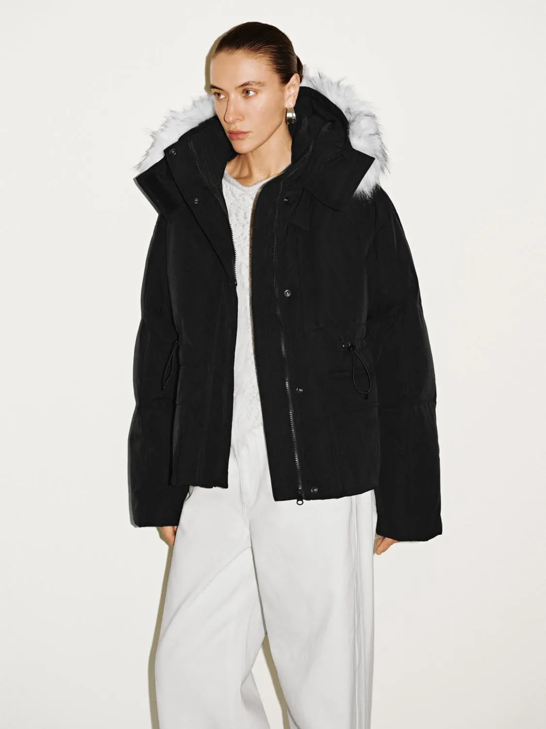 Hooded Funnel Neck Down Jackets sold by Urban Revivo product image thumbnail 2